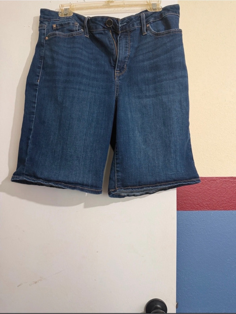 Seven7 Dark Blue Denim Bermuda Shorts